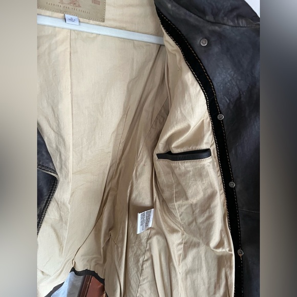 True Religion Soft Genuine Leather Distressed Aged Look Moto Coat Jacket - Picture 7 of 16